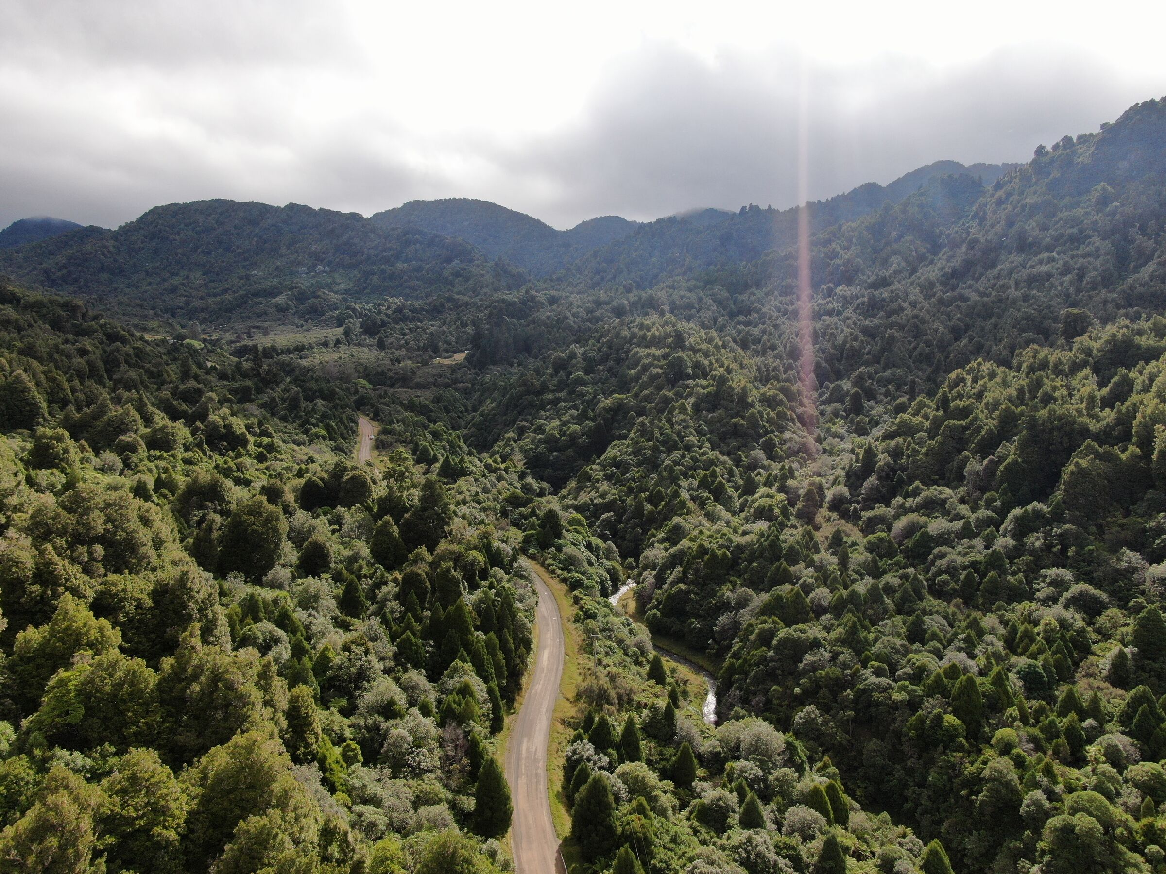 The ranges of Te Urewera above Ruatāhuna, from the air